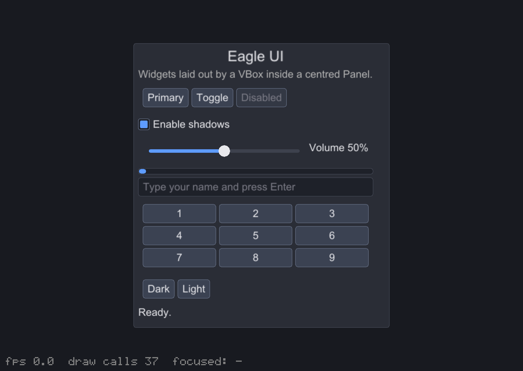UI toolkit screenshot